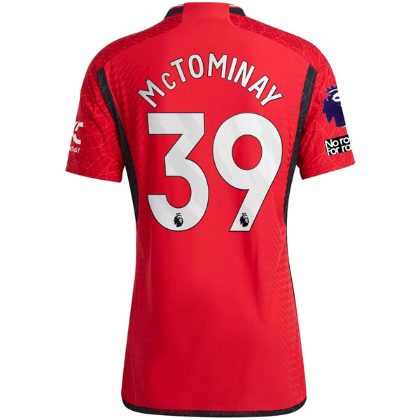 adidas Manchester United Authentic Scott McTominay Home Jersey 23/24 w/ EPL + No Room For Racism Patches (Team College Red)