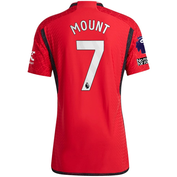 adidas Manchester United Authentic Mason Mount Home Jersey 23/24 w/ EPL + No Room For Racism Patches (Team College Red)