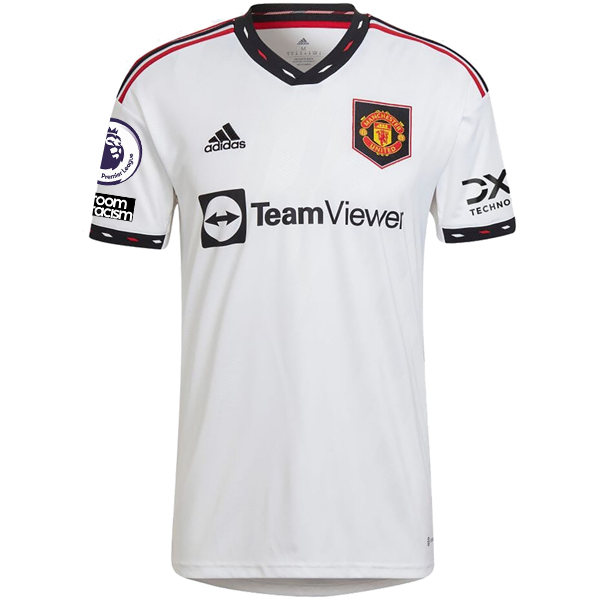 adidas Mancheser United Cristiano Ronaldo Away Jersey w/ EPL + No Room For Racism Patches 22/23 (White)