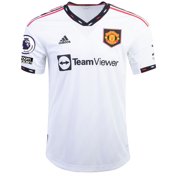 adidas Manchester United Jadon Sancho Authentic Away Jersey w/ EPL + No Room For Racism Patches 22/23 (White/Black)