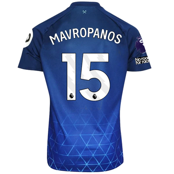 Umbro West Ham Mavropanos Third Jersey w/ EPL + No Room For Racism Patches 23/24 (Navy/Sky Blue)