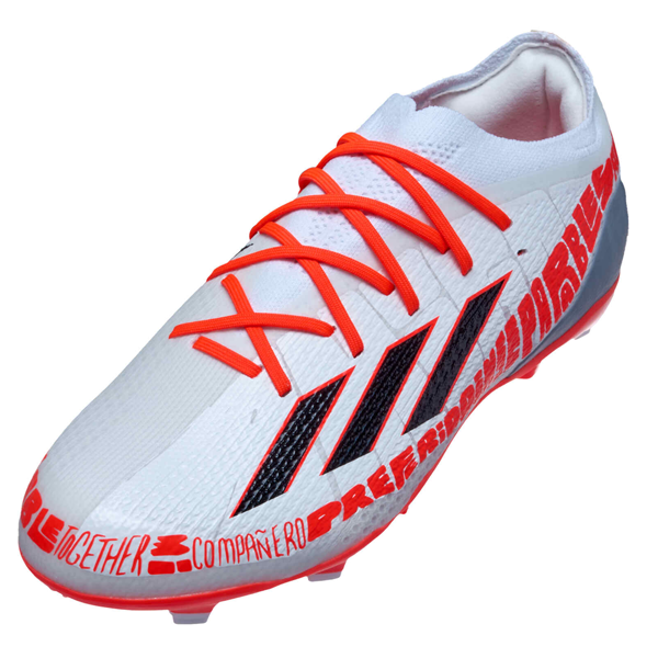 adidas Jr. X Speedportal Messi.1 FG Soccer Cleats (White/Solar Red)