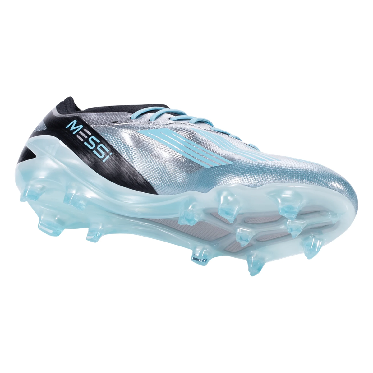 adidas X Crazyfast Messi.1 Firm Ground Soccer Cleats (Silver Metallic/Bliss Blue)