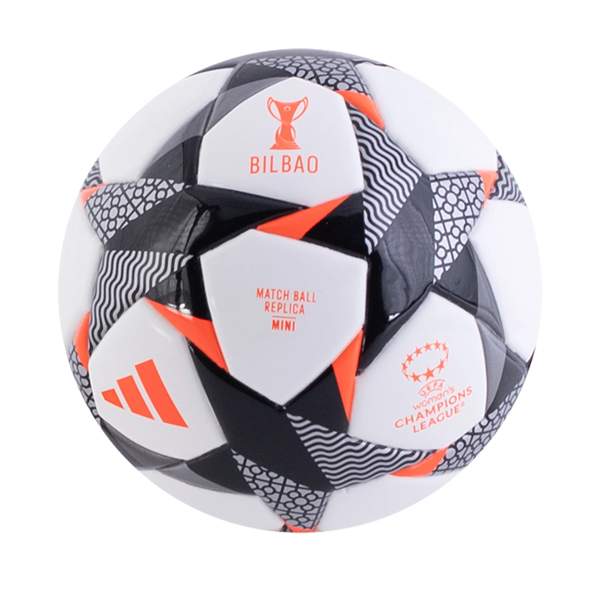 adidas Womens Uefa Champions League Mini Ball 23/24 (White/Black/Solar Red)