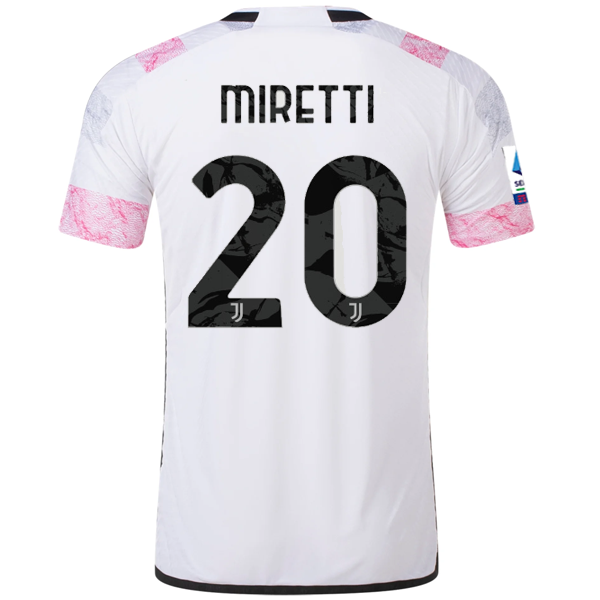 adidas Juventus Authentic Miretti Away Jersey w/ Serie A Patch 23/24 (White)