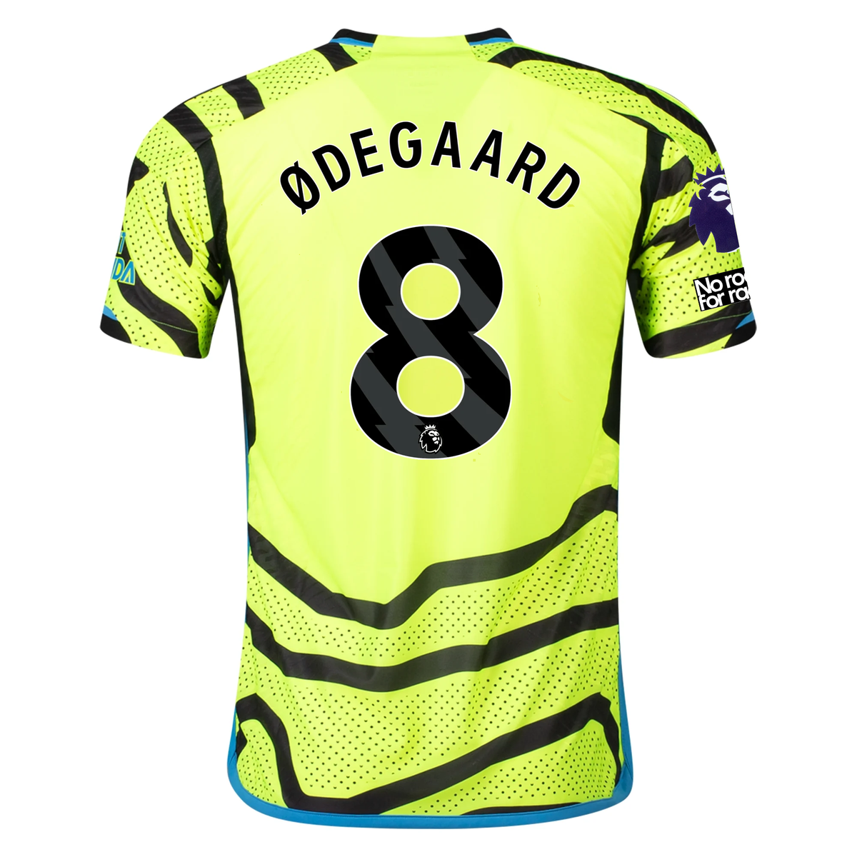 adidas Arsenal Authentic Martin Odegaard Away Jersey w/ EPL + No Room For Racism Patches 23/24 (Team Solar Yellow/Black)