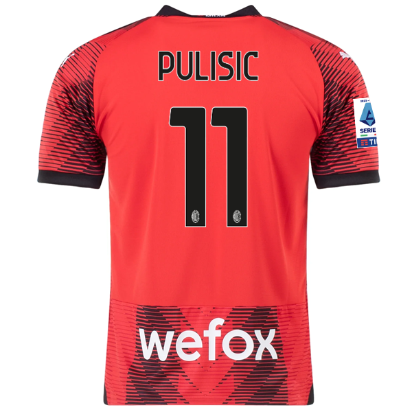 Puma AC Milan Christian Pulisic Home Jersey w/ Serie A Patch 23/24 (Puma Red/Black)