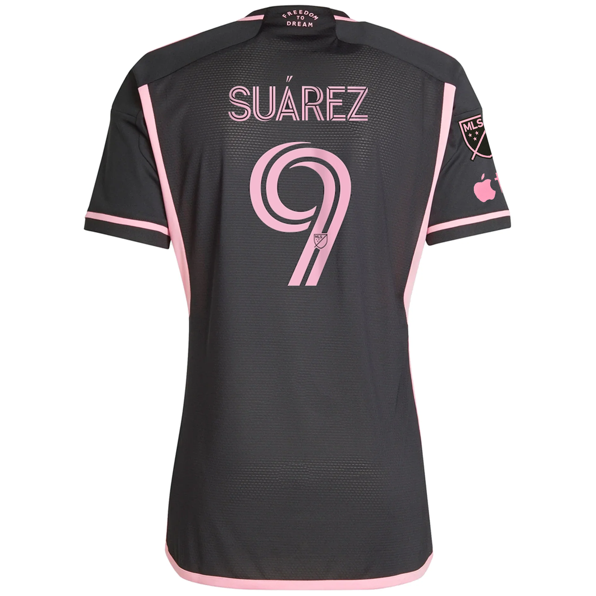 adidas Inter Miami Authentic Luis Suarez Royal Caribbean Away Jersey w/ MLS + Apple TV Patches 23/24 (Black/Bliss Pink)