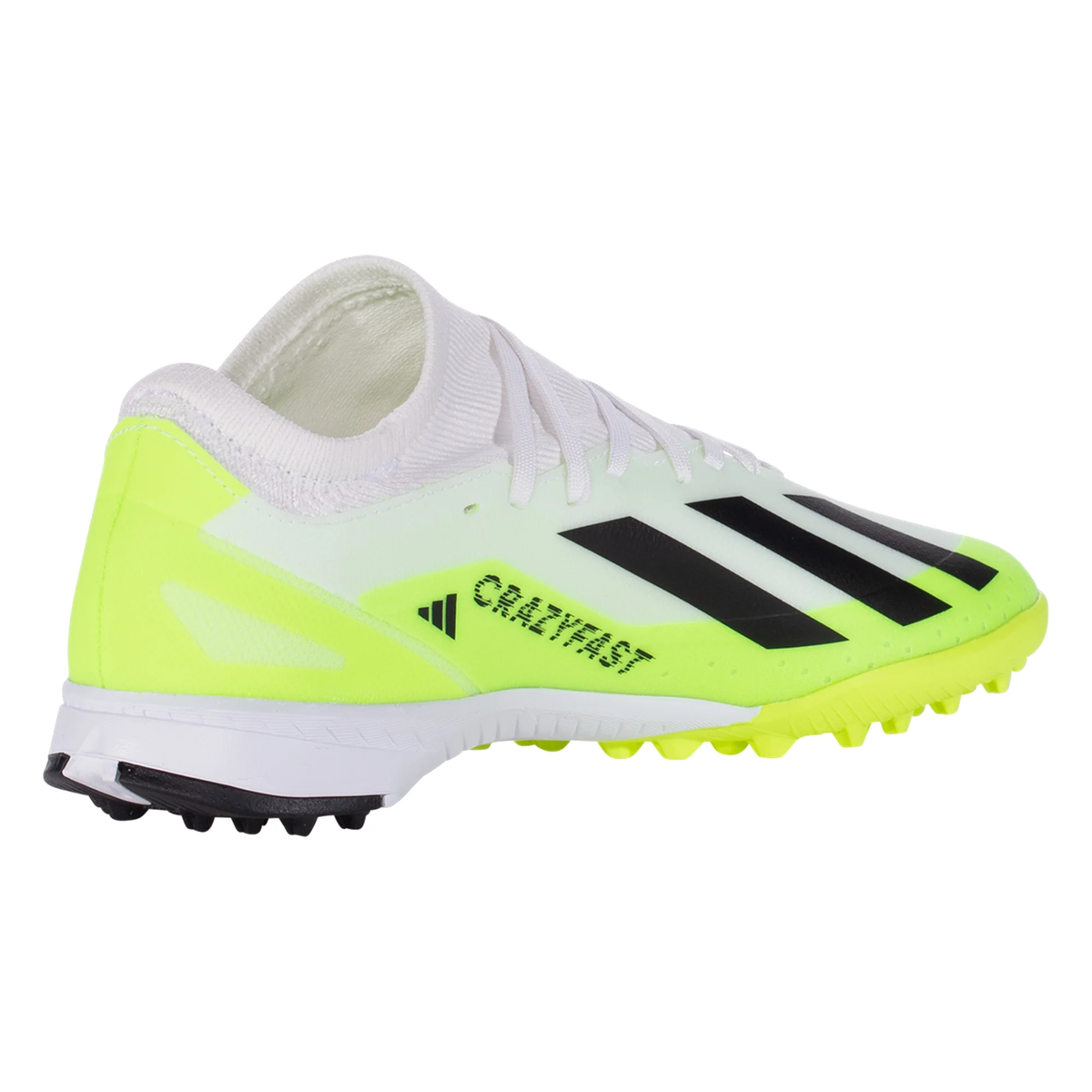 adidas Jr. X Crazyfast.3 Turf Soccer Shoes (White/Core Black/Lucid Lemon)