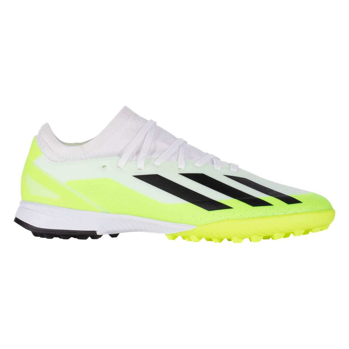 adidas Jr. X Crazyfast.3 Turf Soccer Shoes (White/Core Black/Lucid Lemon)