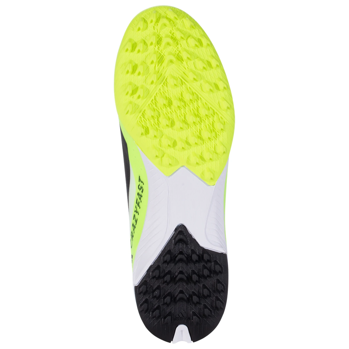 adidas Jr. X Crazyfast.3 Turf Soccer Shoes (White/Core Black/Lucid Lemon)