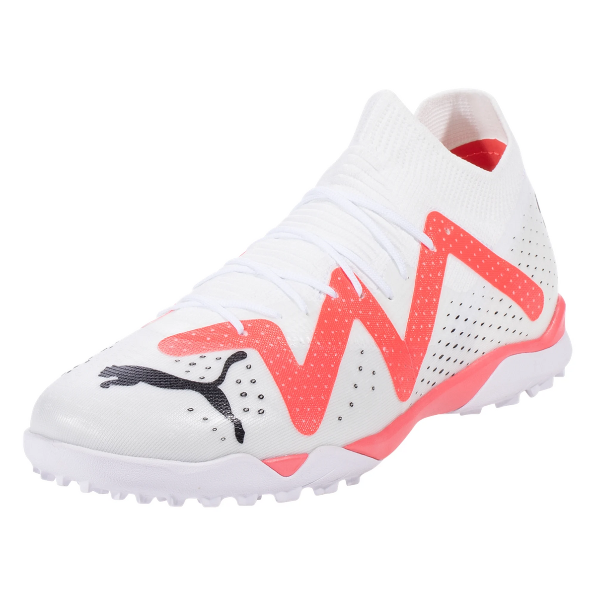 Puma Future Match TT Turf Soccer Shoes (White/Puma Black/Fire Orchid)