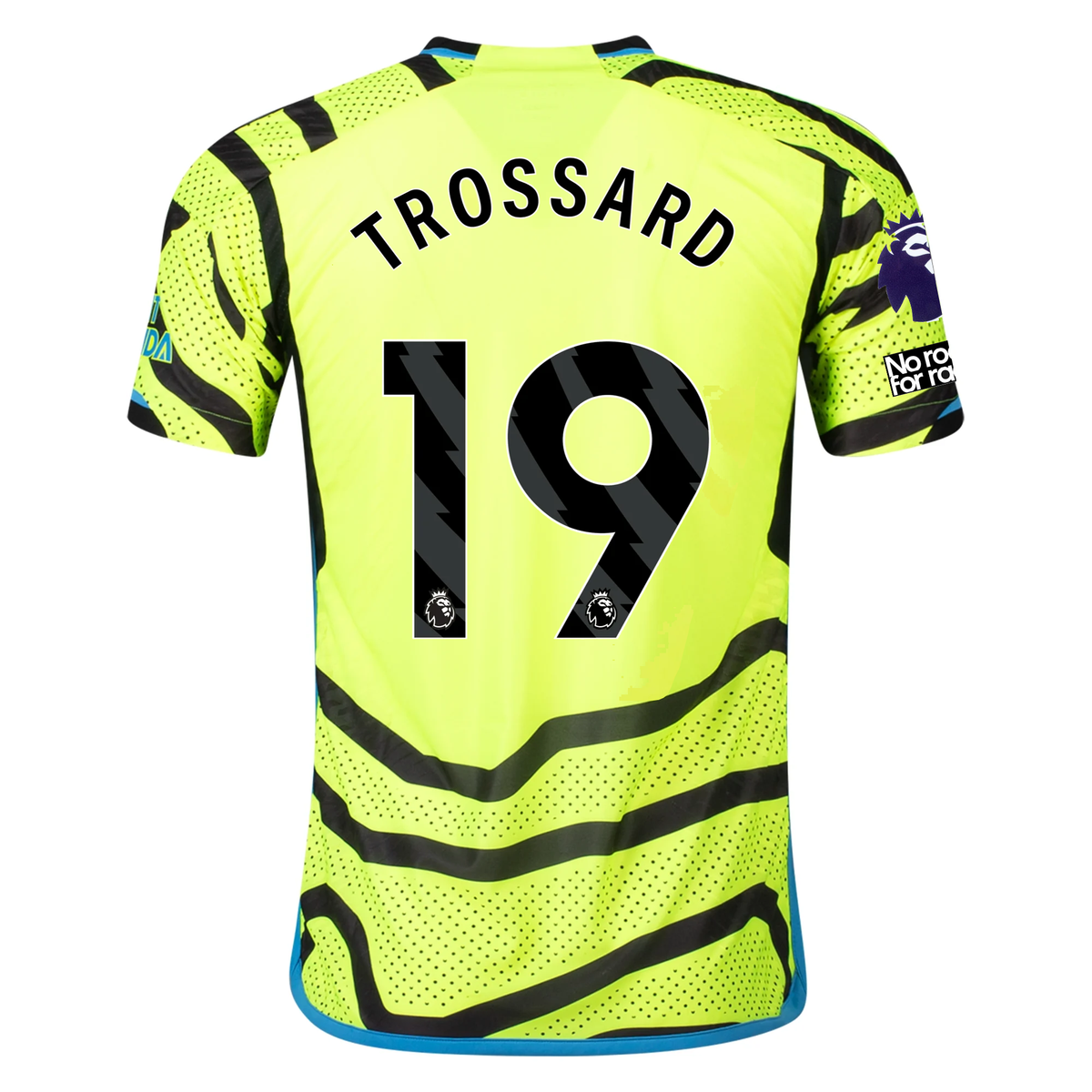 adidas Arsenal Authentic Leandro Trossard Away Jersey w/ EPL + No Room For Racism Patches 23/24 (Team Solar Yellow/Black)