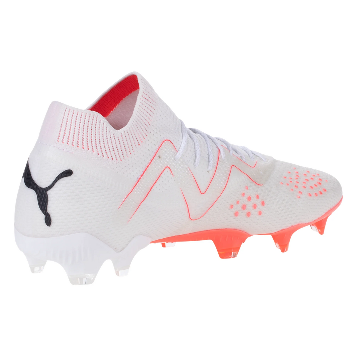 Puma Future Ultimate Soccer Cleats FG/AG Soccer Cleats (Puma White/Fire-Orchid)