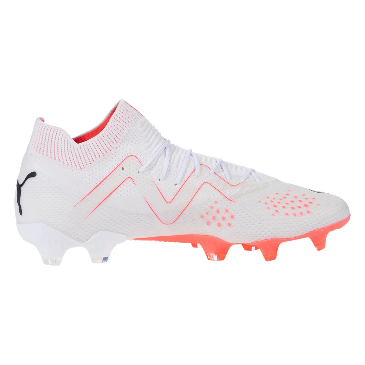 Puma Future Ultimate Soccer Cleats FG/AG Soccer Cleats (Puma White/Fire-Orchid)