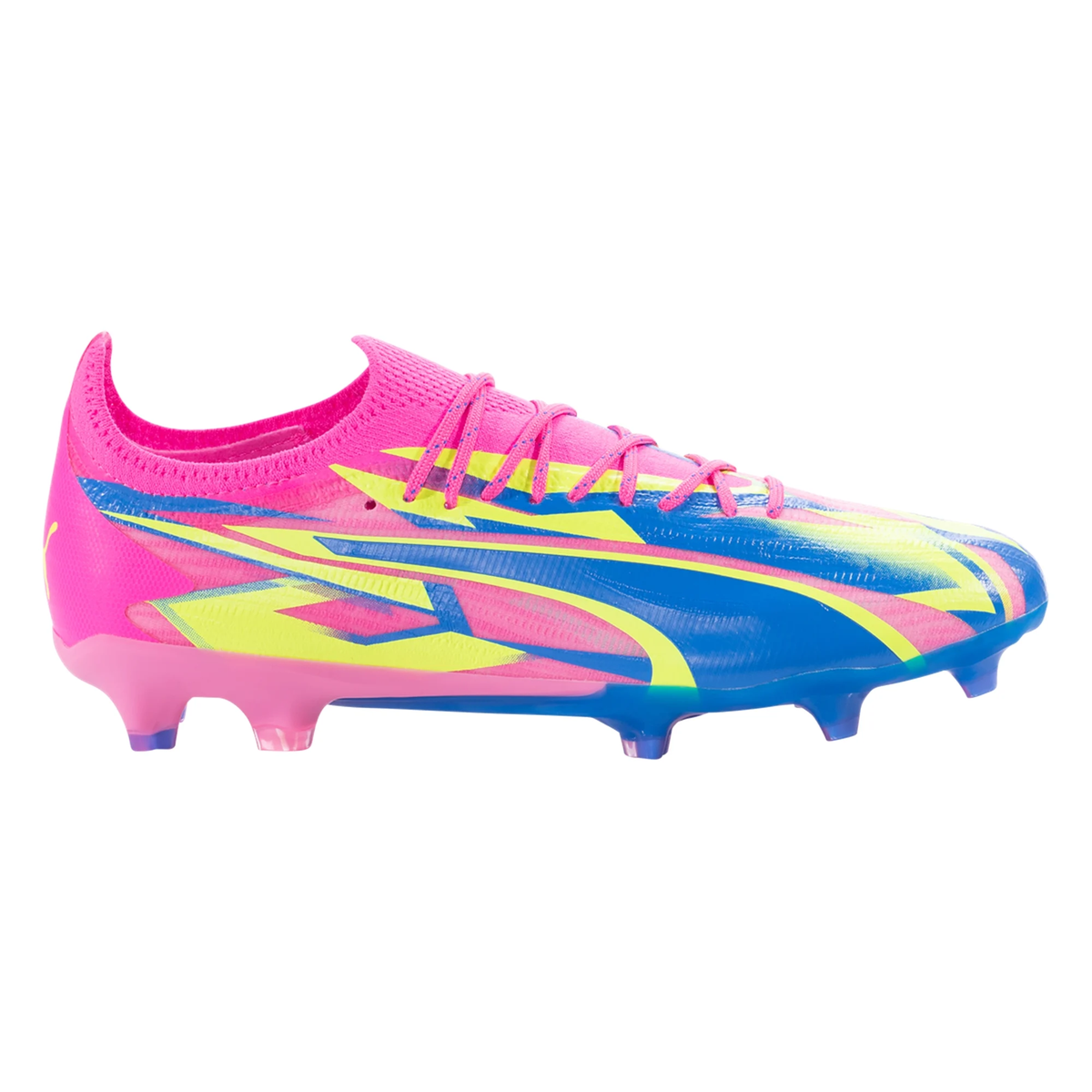 Puma Ultra Ultimate Energy FG/AG Soccer Cleats (Pink/Ultra Blue/Yellow Alert)