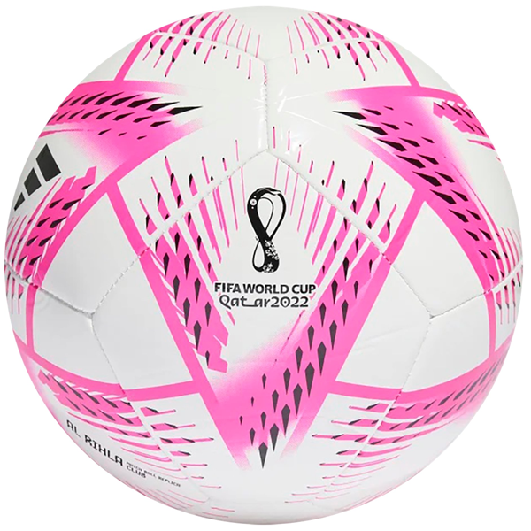 adidas Al Rihla Club Soccer Ball (White/Team Shock Pink)