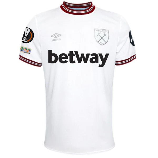 Umbro West Ham Away Jersey w/ Europa League Patches 23/24 (White)