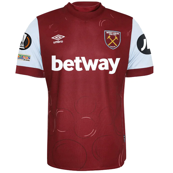 Umbro West Ham United Home Jersey w/ Europa League Patches 23/24 (Claret/Blue)