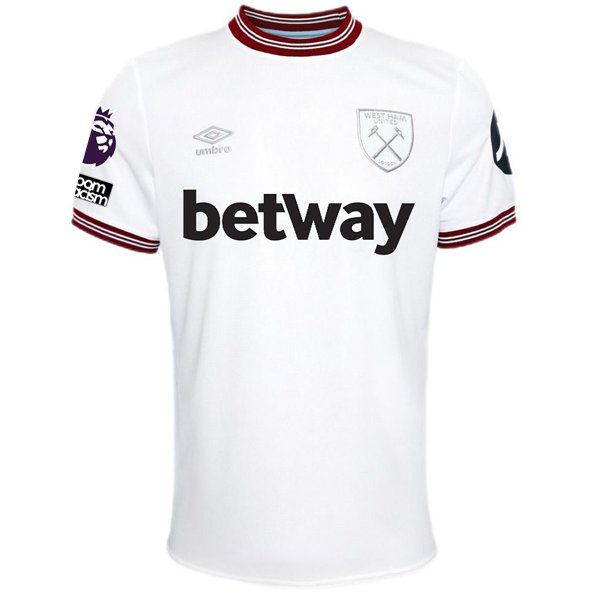 Umbro West Ham Ward-Prowse Away Jersey w/ EPL + No Room For Racism Patches 23/24 (White)