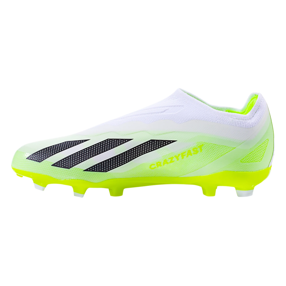 adidas Jr. X Crazyfast.1 LL Firm Ground Soccer Cleats (White/Core Black/Lucid Lemon)