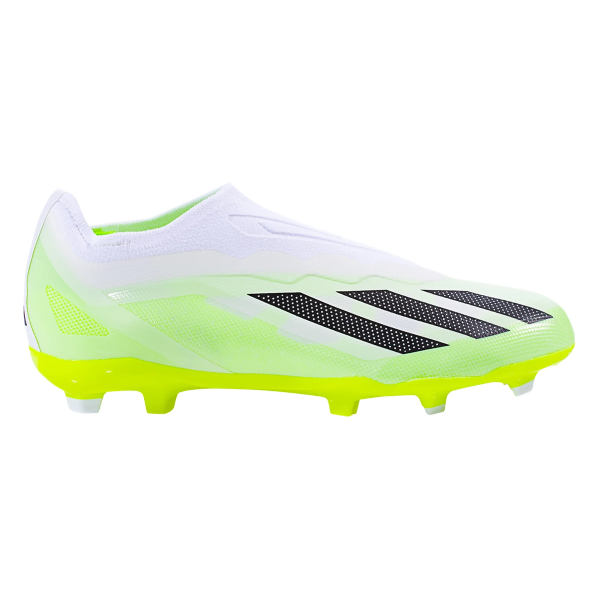 adidas Jr. X Crazyfast.1 LL Firm Ground Soccer Cleats (White/Core Black/Lucid Lemon)