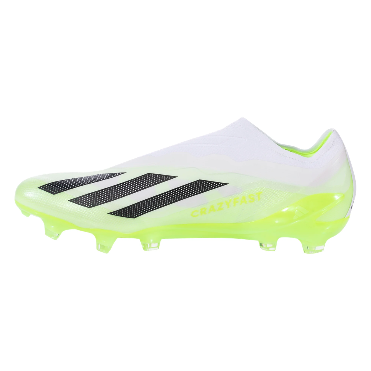 adidas X Crazyfast.1 LL Firm Ground Soccer Cleats (White/Core Back/Lucid Lemon)